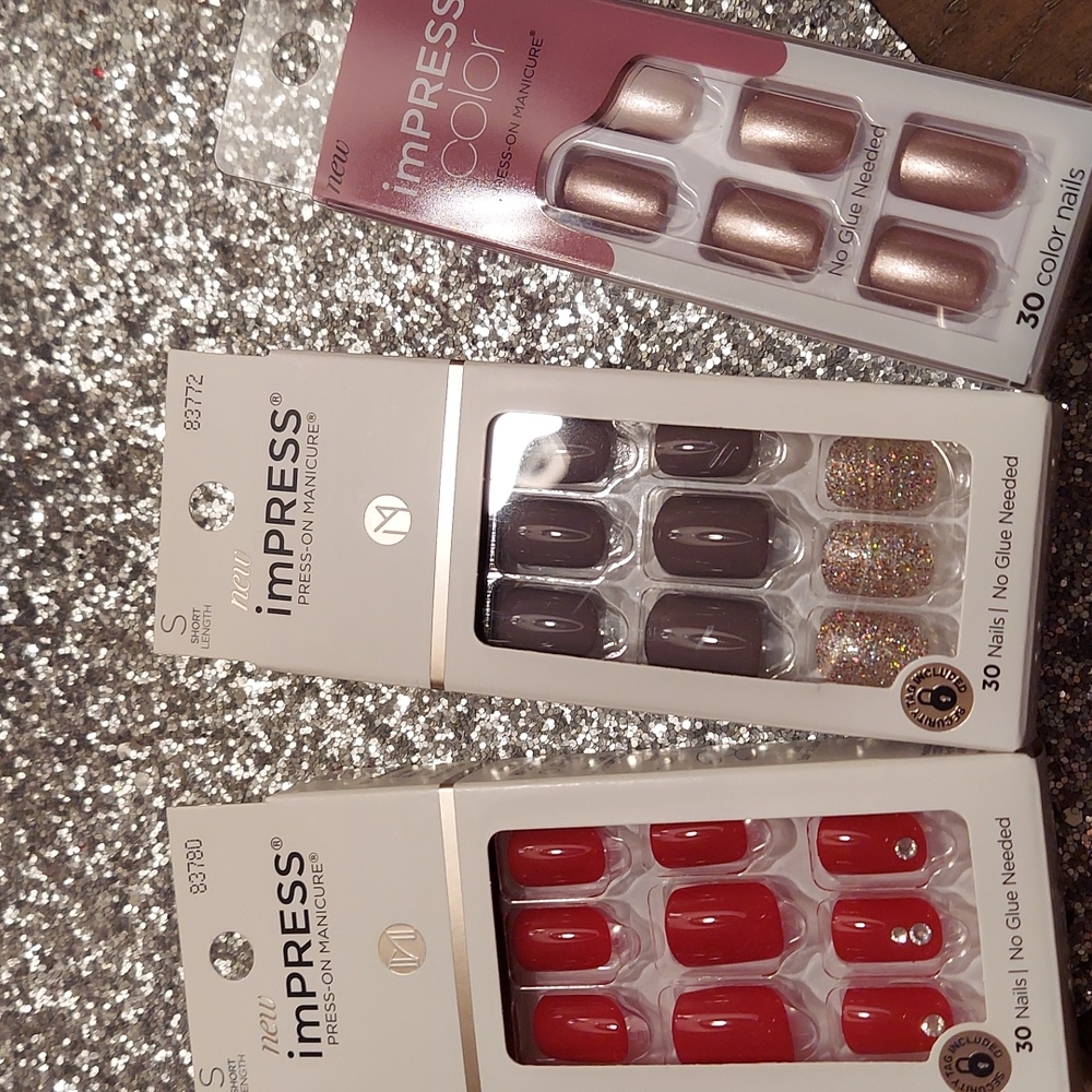 Three (3) sets Impress Press-On Manicures.
